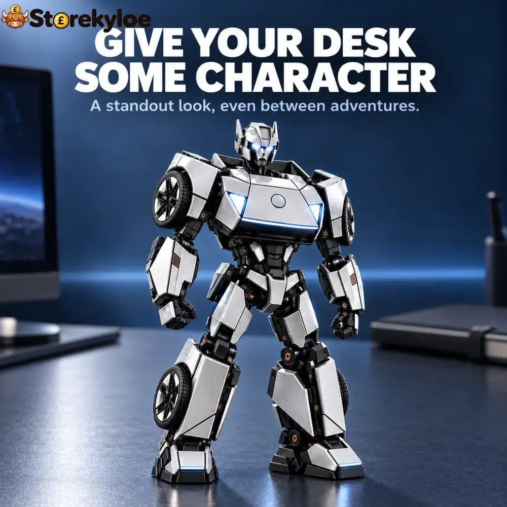 🏎️silver 2-in-1 Transforming Sports Car & Robot – Futuristic Mecha Figure