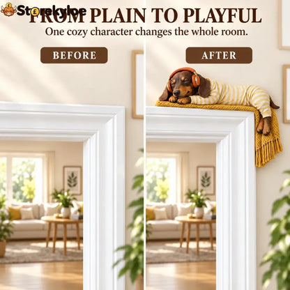 Sleeping Dachshund Door Topper