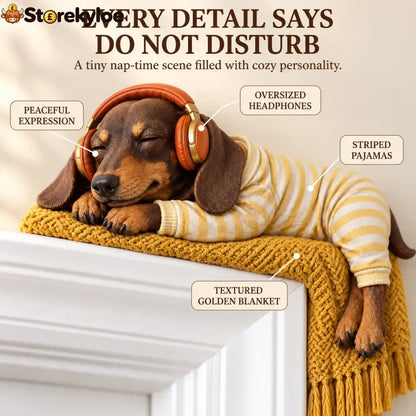Sleeping Dachshund Door Topper