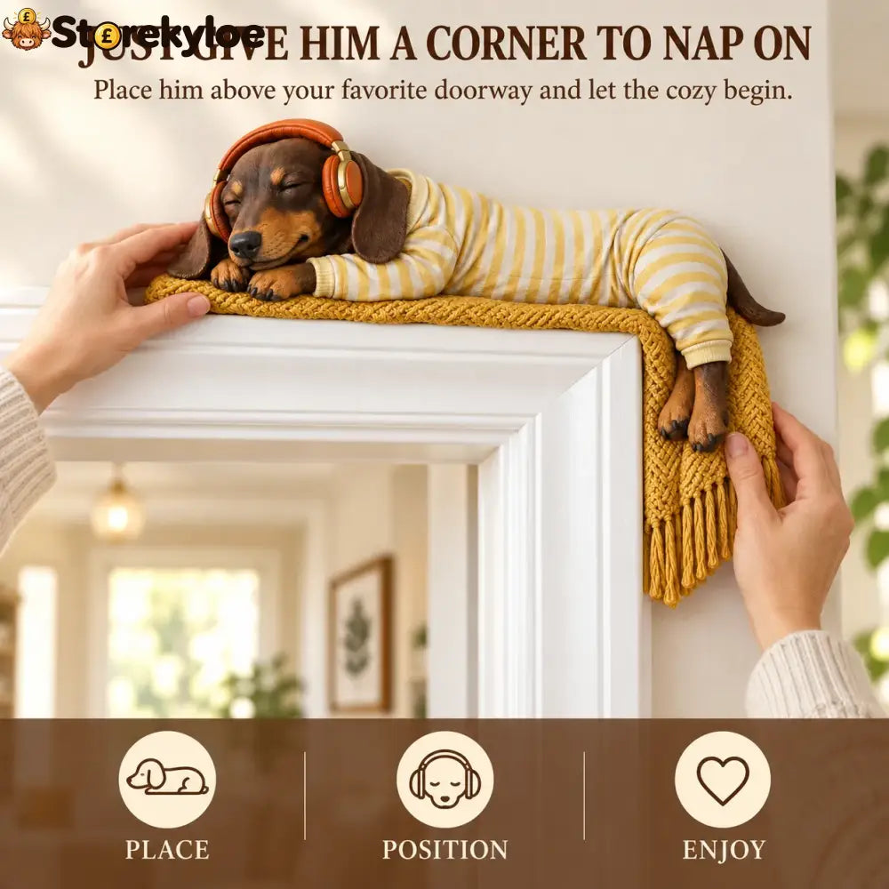 Sleeping Dachshund Door Topper