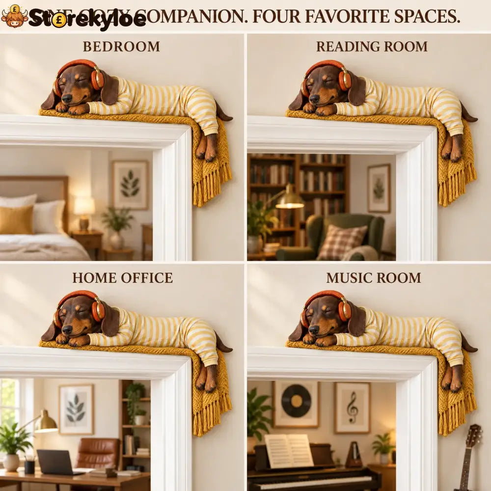 Sleeping Dachshund Door Topper