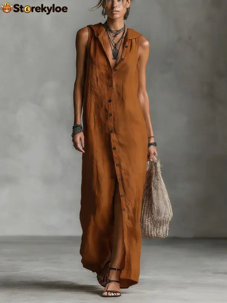 Sleeveless Long Dress Women’s One-piece Dress