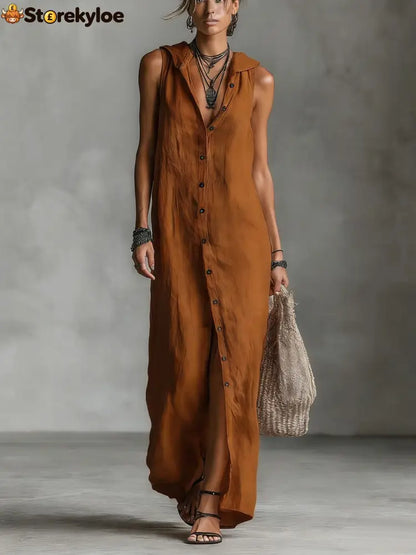 Sleeveless Long Dress Women’s One-piece Dress
