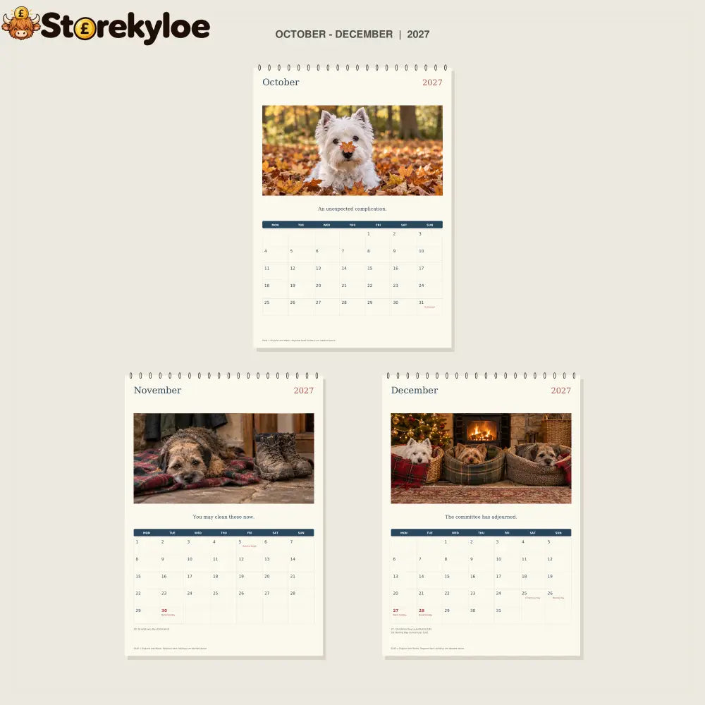🔥Small Terrier Big Opinions - 2027 A4 Wall Calendar
