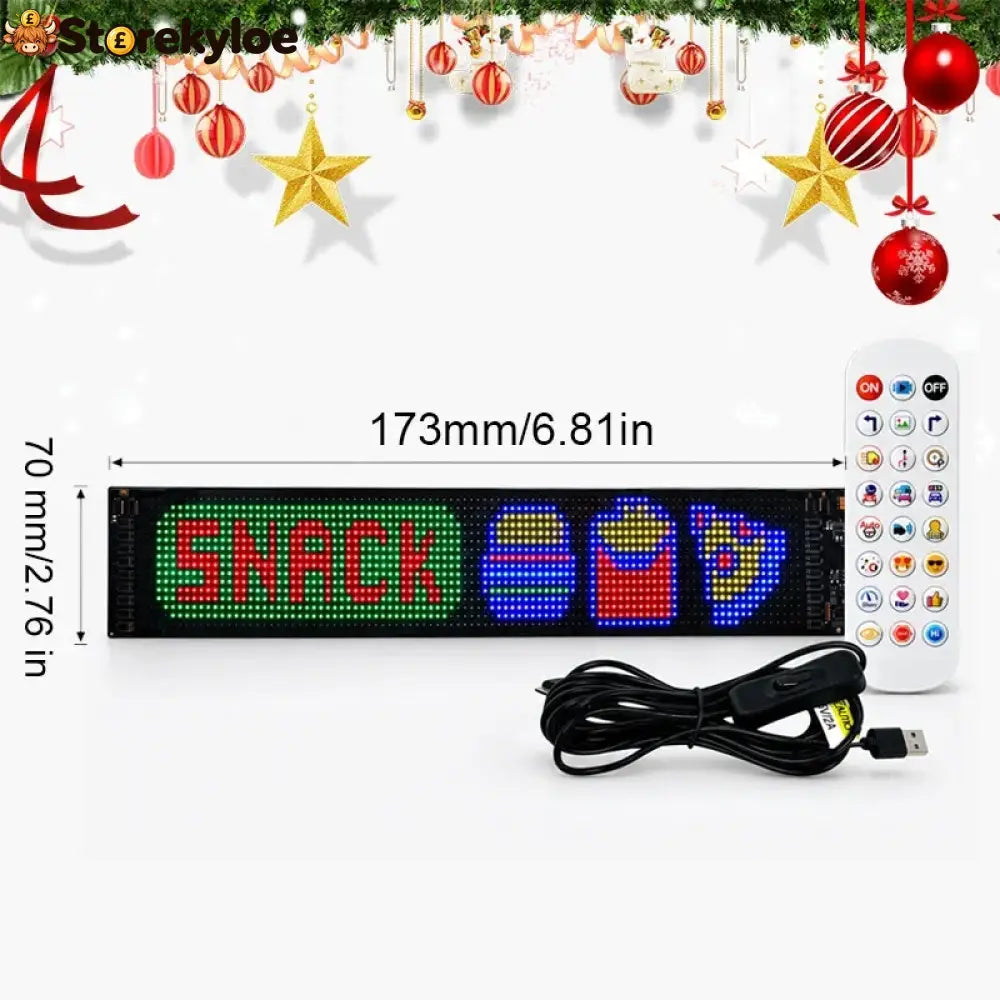 Smart App-controlled Christmas Led Pixel Display - B2 LED flexible soft screen size 173*70mm pixel 32*16 [Surplife AI