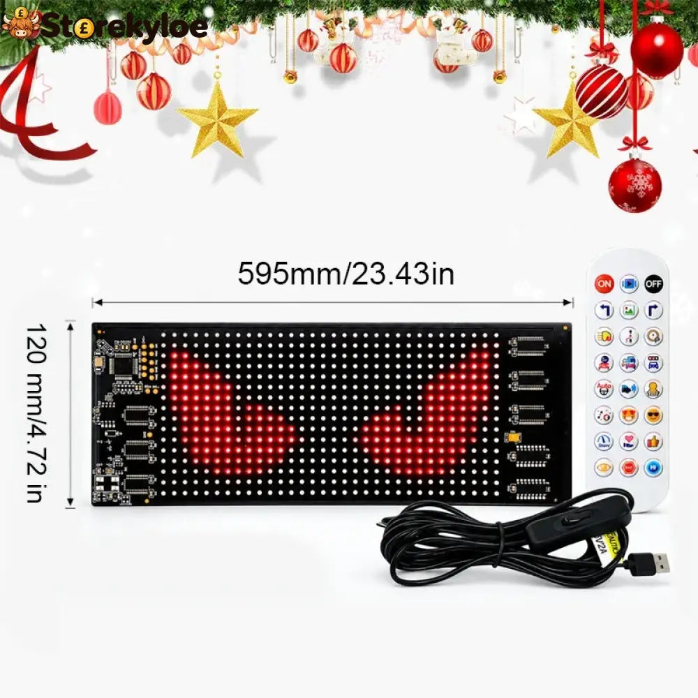 Smart App-controlled Christmas Led Pixel Display - B3 LED flexible soft screen size 595*120mm pixel 96*16 [Surplife AI