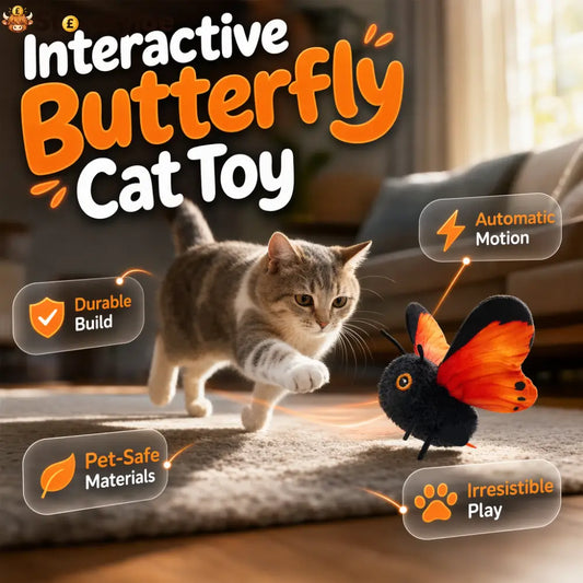 🦋🐱 Smart Sensing Flapping Butterfly Toy – 49% OFF! Motion-activated realistic flight interactive fun – keeps your cat