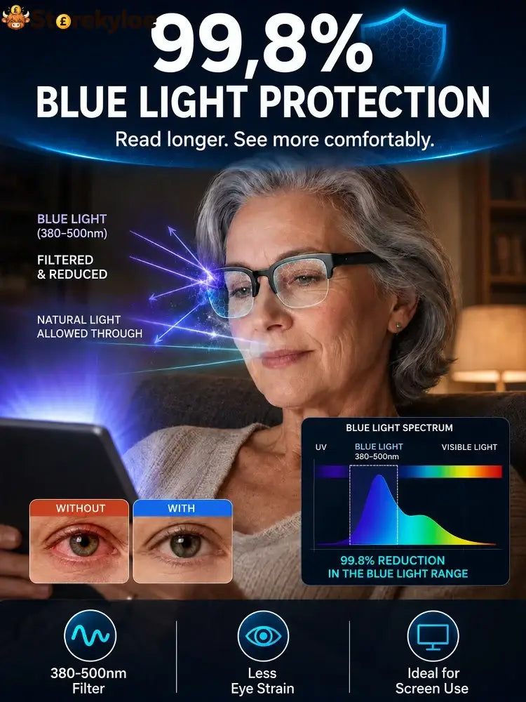 Smart Zoom Color-Changing Solar Real-Time AI Translation Glasses - Black