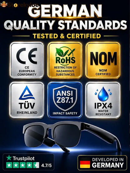 Smart Zoom Color-Changing Solar Real-Time AI Translation Glasses - Black