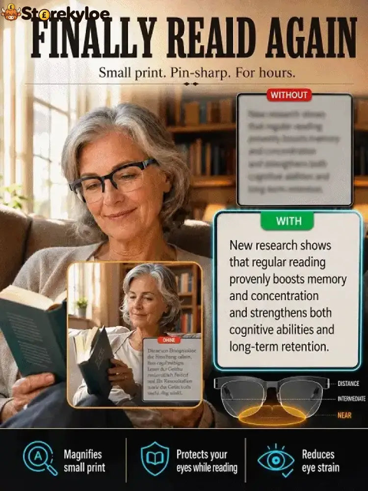 Smart Zoom Color-Changing Solar Real-Time AI Translation Glasses - Black