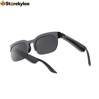 Smart Zoom Color-Changing Solar Real-Time AI Translation Glasses - Black