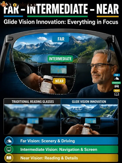 Smart Zoom Color-Changing Solar Real-Time AI Translation Glasses - Black