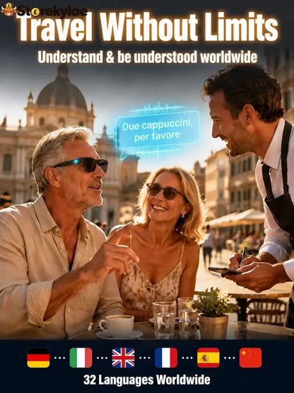 Smart Zoom Color-Changing Solar Real-Time AI Translation Glasses - Black