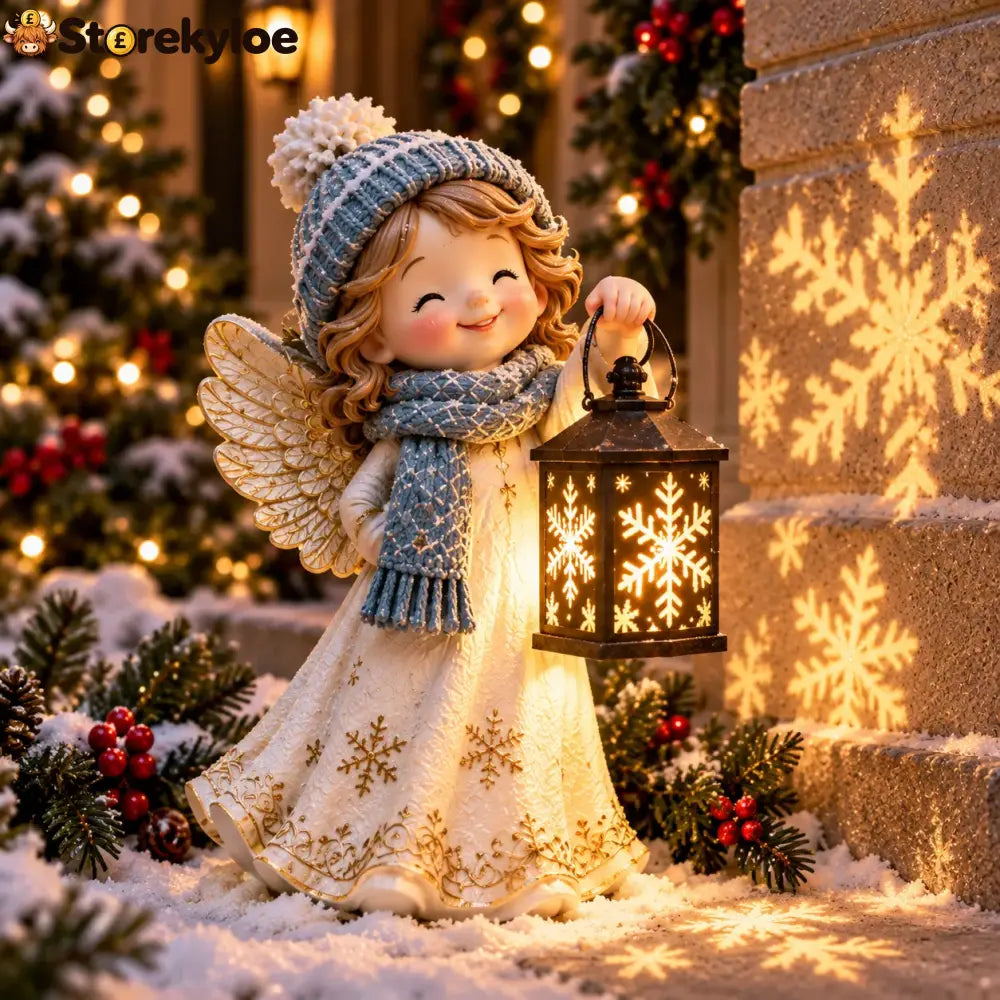 ⛄✨ Snowman Nativity Glow™ – Solar Christmas Step Light with Holy Family Projection 🎄✝️ - 👼 Angel