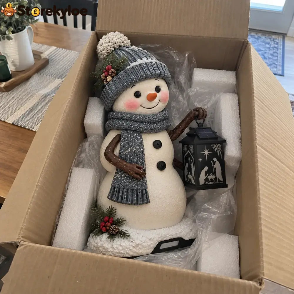 ⛄️🎄snowman Nativity Glow– Solarbetriebene Weihnachts-stufenleuchte Mit Projektion Der Heiligen Familie🌙