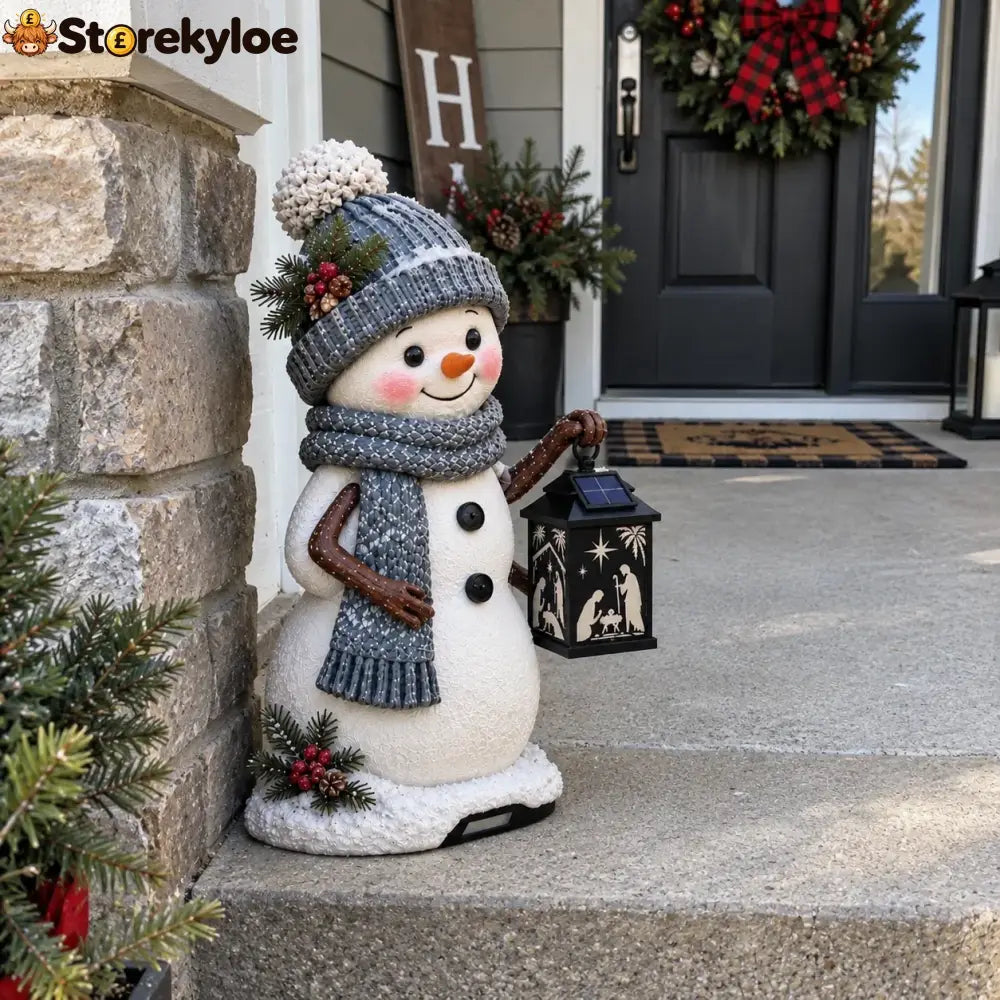 ⛄️🎄snowman Nativity Glow– Solarbetriebene Weihnachts-stufenleuchte Mit Projektion Der Heiligen Familie🌙
