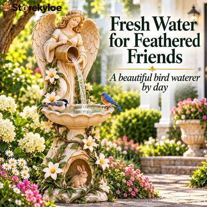 ☀️ Solar Angel Starlight Bird Waterer™ – Lighted Garden Birdbath & Outdoor Decor - Decoration