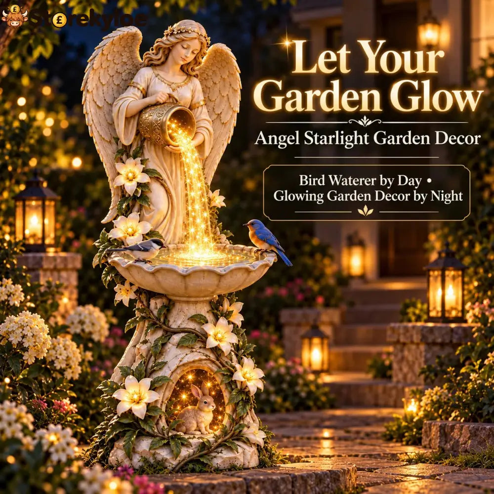 ☀️ Solar Angel Starlight Bird Waterer™ – Lighted Garden Birdbath & Outdoor Decor - Decoration