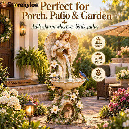☀️ Solar Angel Starlight Bird Waterer™ – Lighted Garden Birdbath & Outdoor Decor - Decoration