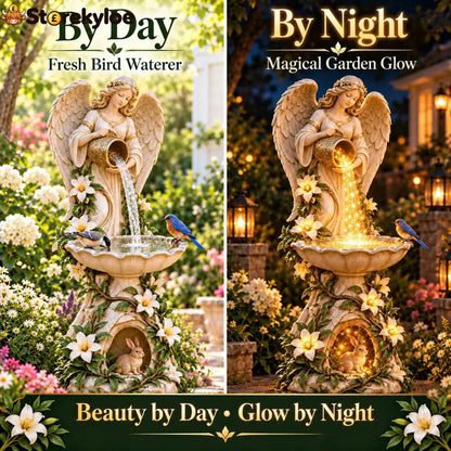 ☀️ Solar Angel Starlight Bird Waterer™ – Lighted Garden Birdbath & Outdoor Decor - Decoration