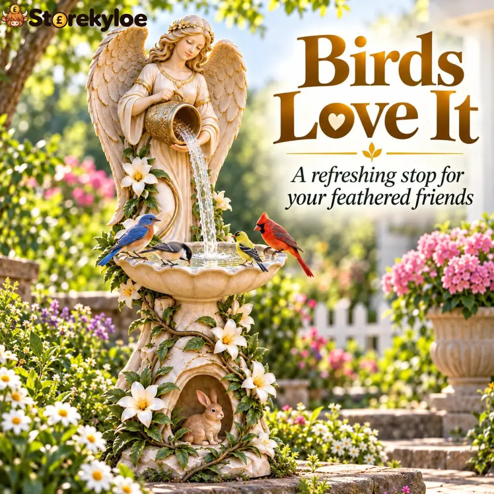 ☀️ Solar Angel Starlight Bird Waterer™ – Lighted Garden Birdbath & Outdoor Decor - Decoration