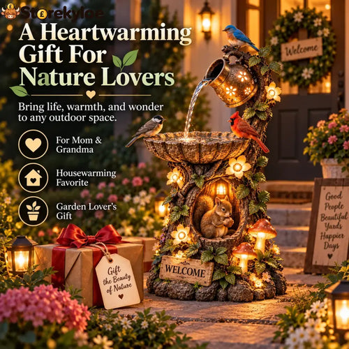 🐿️ Solar Birdbath Fountain Garden Decor – A Cozy Wildlife Haven For Your Yard