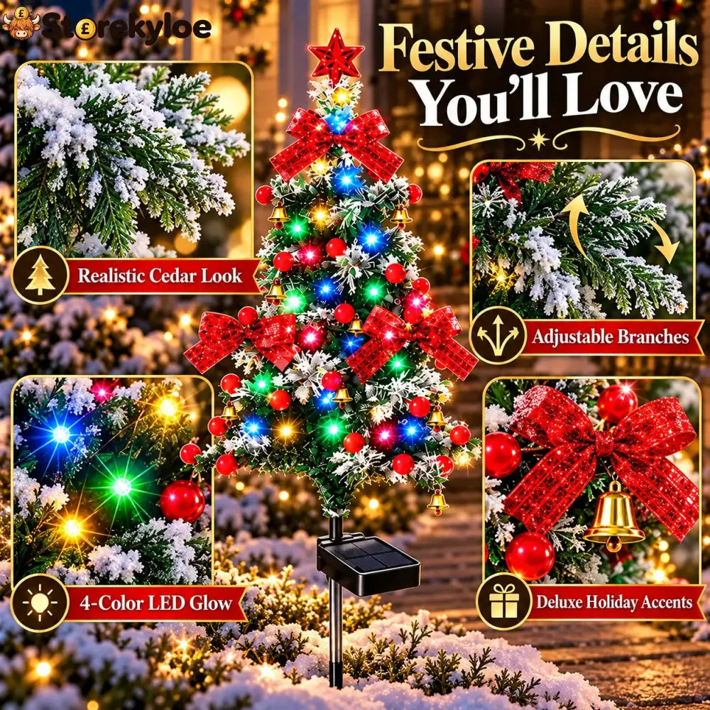 🔥 Solar Cedar Christmas Tree Lights| Festive Outdoor Holiday Decor