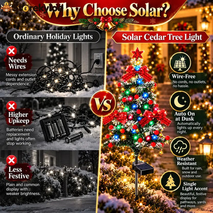 🔥 Solar Cedar Christmas Tree Lights| Festive Outdoor Holiday Decor