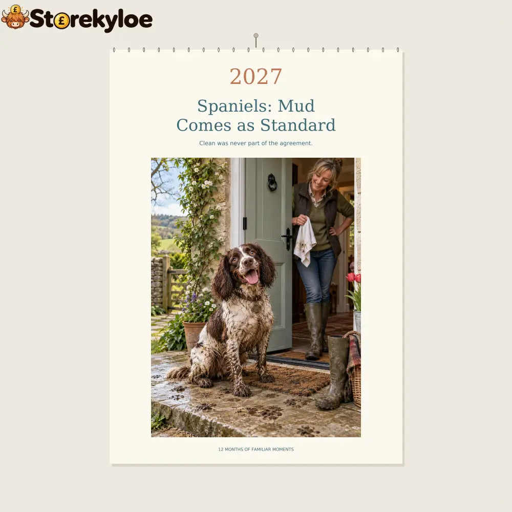 🔥Spaniels: Mud Comes as Standard - 2027 A4 Wall Calendar
