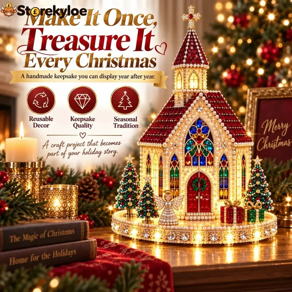 ✨🔥sparkling Christmas Church Diy Gem Art Kit - Church
