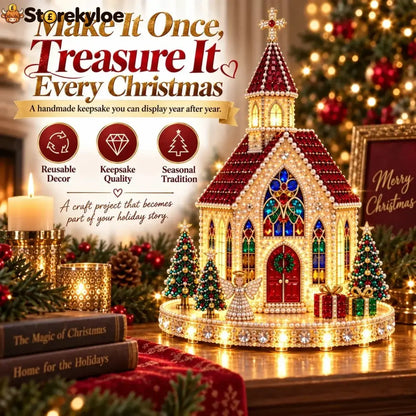 ✨🔥sparkling Christmas Church Diy Gem Art Kit - Church