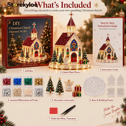 ✨🔥sparkling Christmas Church Diy Gem Art Kit - Church