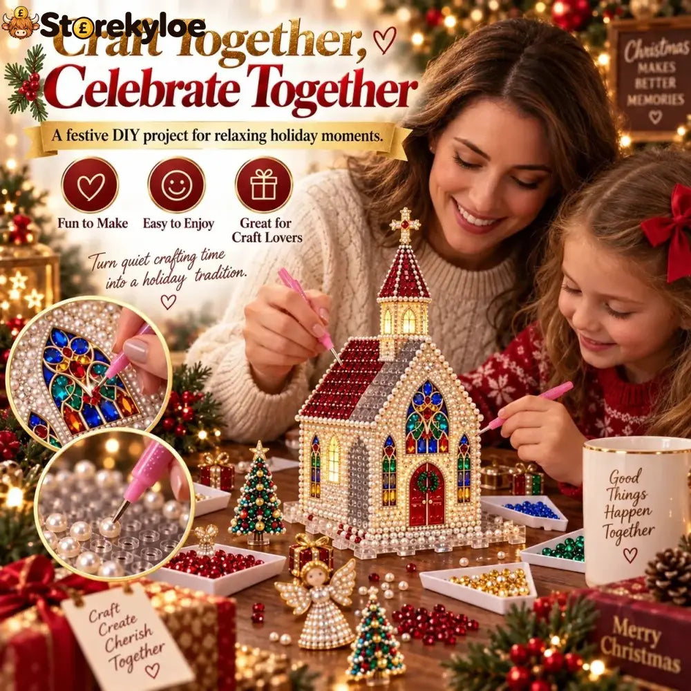 ✨🔥sparkling Christmas Church Diy Gem Art Kit - Church