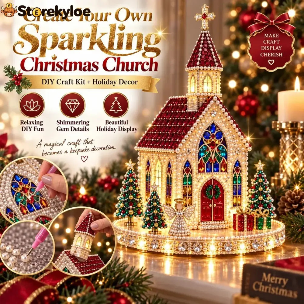 ✨🔥sparkling Christmas Church Diy Gem Art Kit - Church