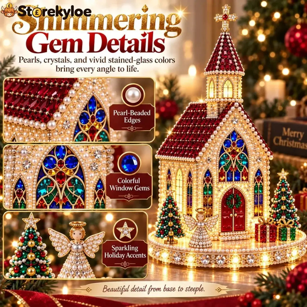 ✨🔥sparkling Christmas Church Diy Gem Art Kit - Church