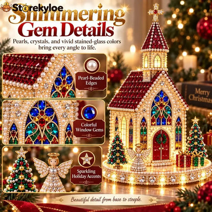 ✨🔥sparkling Christmas Church Diy Gem Art Kit - Church