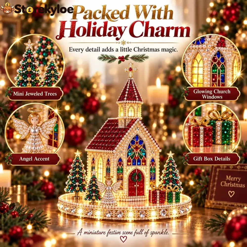 ✨🔥sparkling Christmas Church Diy Gem Art Kit - Church