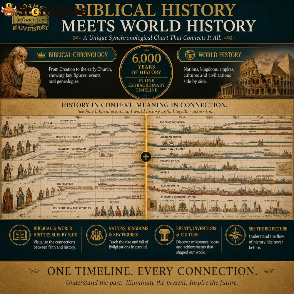 📜 SPECIAL OFFER | Synchronological History Chart – 6,000 Years of Biblical & World Events in One Fold-Out Timeline