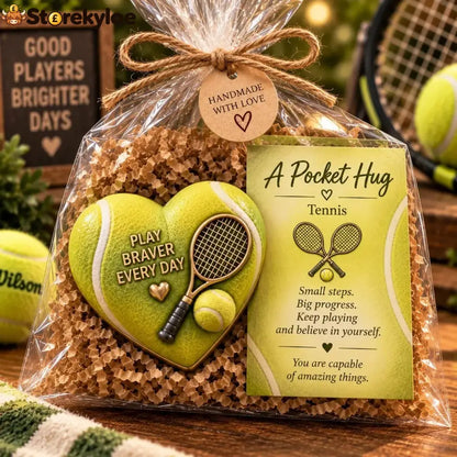 🏆 Sports Pocket Hug – Inspirational Keepsake Gift for Athletes & Sports Lovers ❤️ - 🎾 Tennis