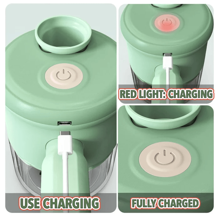 4-in-1 manual electric vegetable cutter set|Multifunction cordless food processor