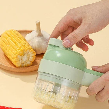 4-in-1 manual electric vegetable cutter set|Multifunction cordless food processor