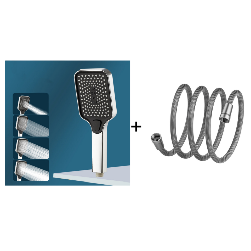 🚿 Upgrade Your Shower – 4-Mode High-Pressure Handheld Head with Wide Coverage & Easy-Clean Nozzles