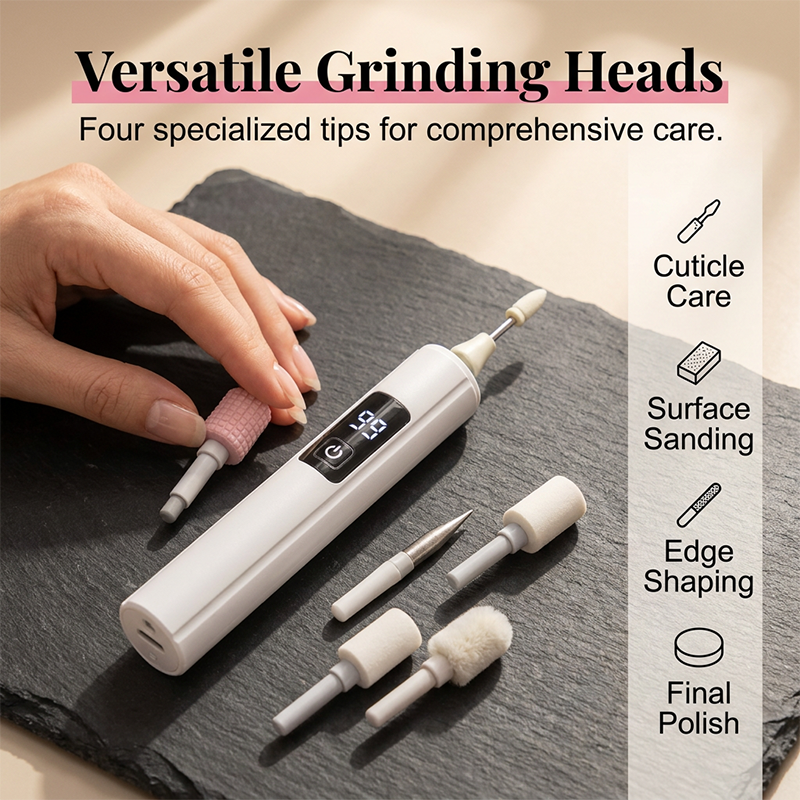 💅✨  Professional Electric Nail Polisher – Smooths thick nails, 99-speed display. Multiple heads for shaping & buffing. Salon at home!