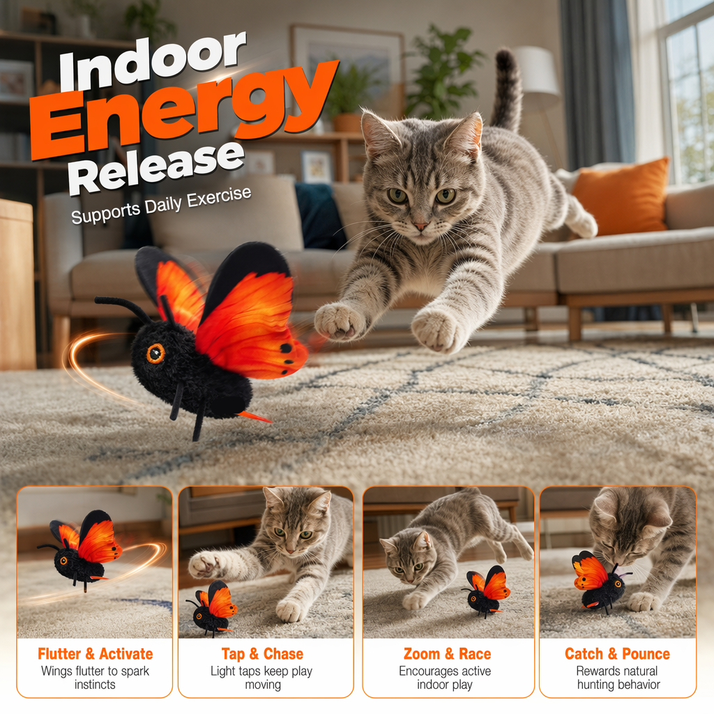 🦋🐱 Smart Sensing Flapping Butterfly Toy – 49% OFF! Motion-activated, realistic flight, interactive fun – keeps your cat engaged for hours. 🔥✨