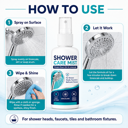 🚿Last Day Special Price £7.99!!🚿✨Fast-Acting Shower Limescale Remover Spray – Dissolves stubborn mineral deposits & hard water stains. Restores water flow & shine – just spray & wipe! 🧼💪