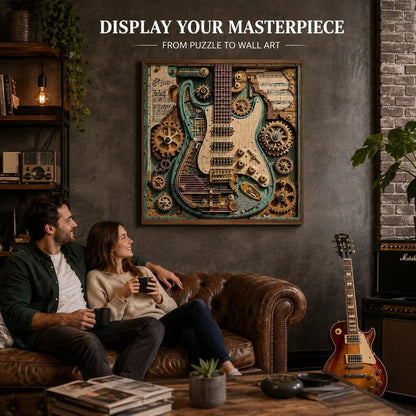 🎸 Steampunk Guitar Puzzle – Fun DIY Project, Perfect Gift & Unique Room Decor