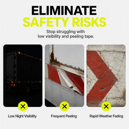 🚧 50% OFF NOW! ✨ Arrow Reflective Tape – Prismatic, 3x Brighter & All-Weather – For Trucks, Factories & Safety Gear 🛡️