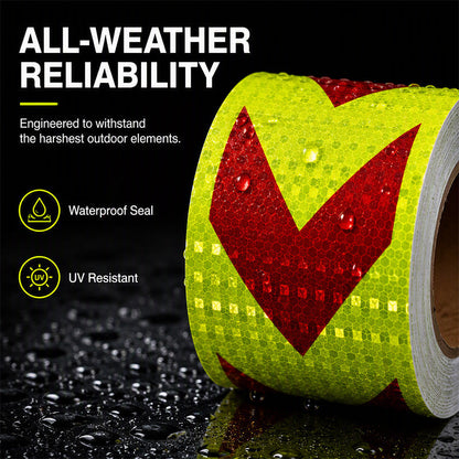 🚧 50% OFF NOW! ✨ Arrow Reflective Tape – Prismatic, 3x Brighter & All-Weather – For Trucks, Factories & Safety Gear 🛡️
