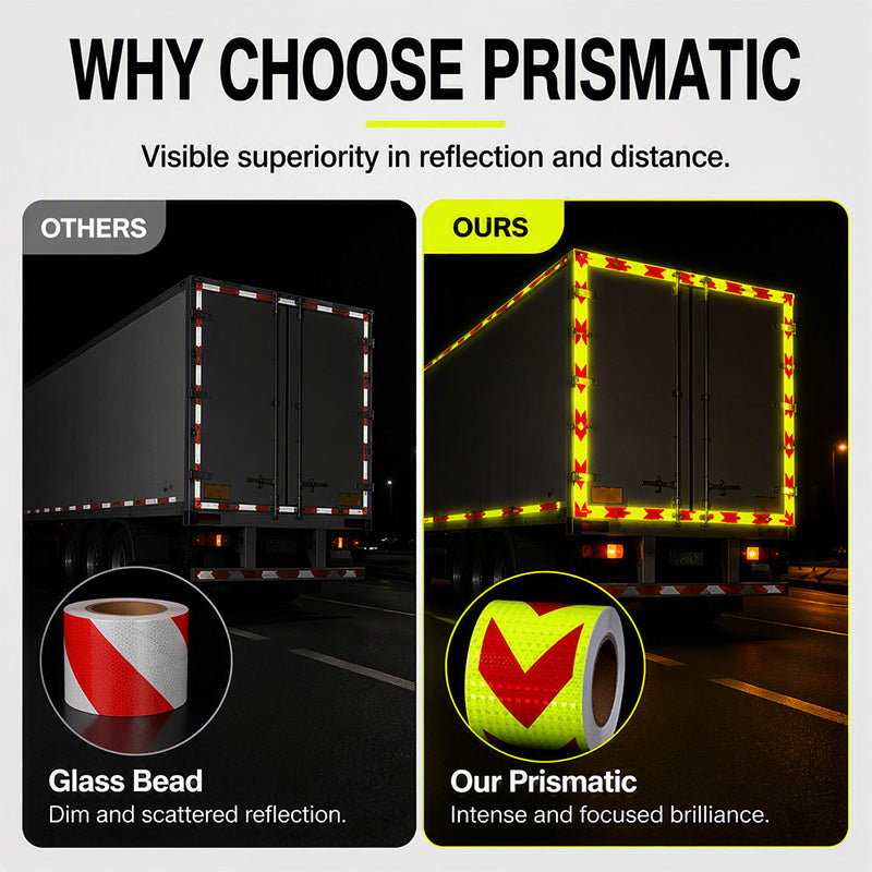 🚧 50% OFF NOW! ✨ Arrow Reflective Tape – Prismatic, 3x Brighter & All-Weather – For Trucks, Factories & Safety Gear 🛡️