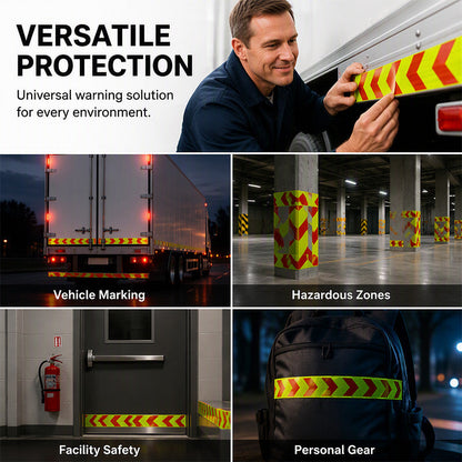 🚧 50% OFF NOW! ✨ Arrow Reflective Tape – Prismatic, 3x Brighter & All-Weather – For Trucks, Factories & Safety Gear 🛡️